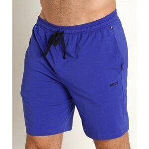 NWT Hugo Boss Mix And Match Shorts Size S Bright Blue Stretch Cotton Jersey
